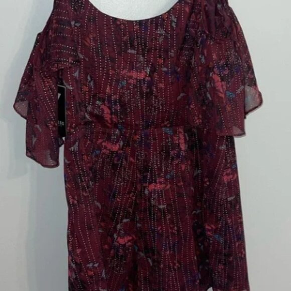 GUESS Women's Burgundy Floral Tank Top - Picture 3 of 3